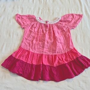 Pink Chicken Happy line 3 years Tunic gauze 3 shade pink dress, Play for defects